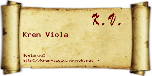 Kren Viola névjegykártya